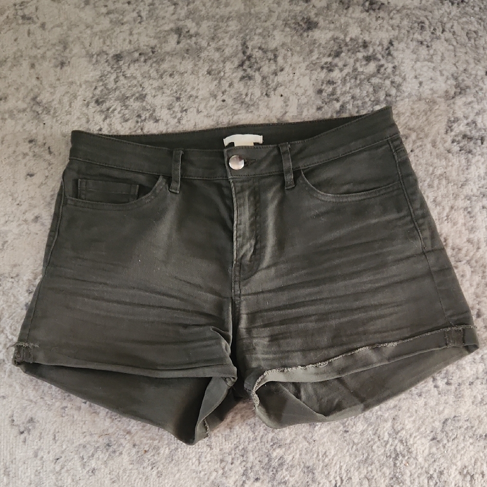 H&M Dark Green Jean Shorts